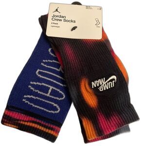 NWT Jordan Flight Remix 2pk KIDS Crew Socks